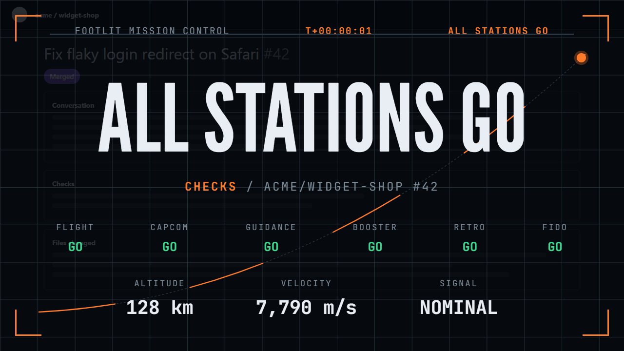 The Mission Control theme playing over a GitHub profile page